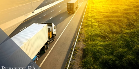 large commercial trucks on the road