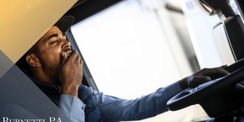 man yawning behind the wheel