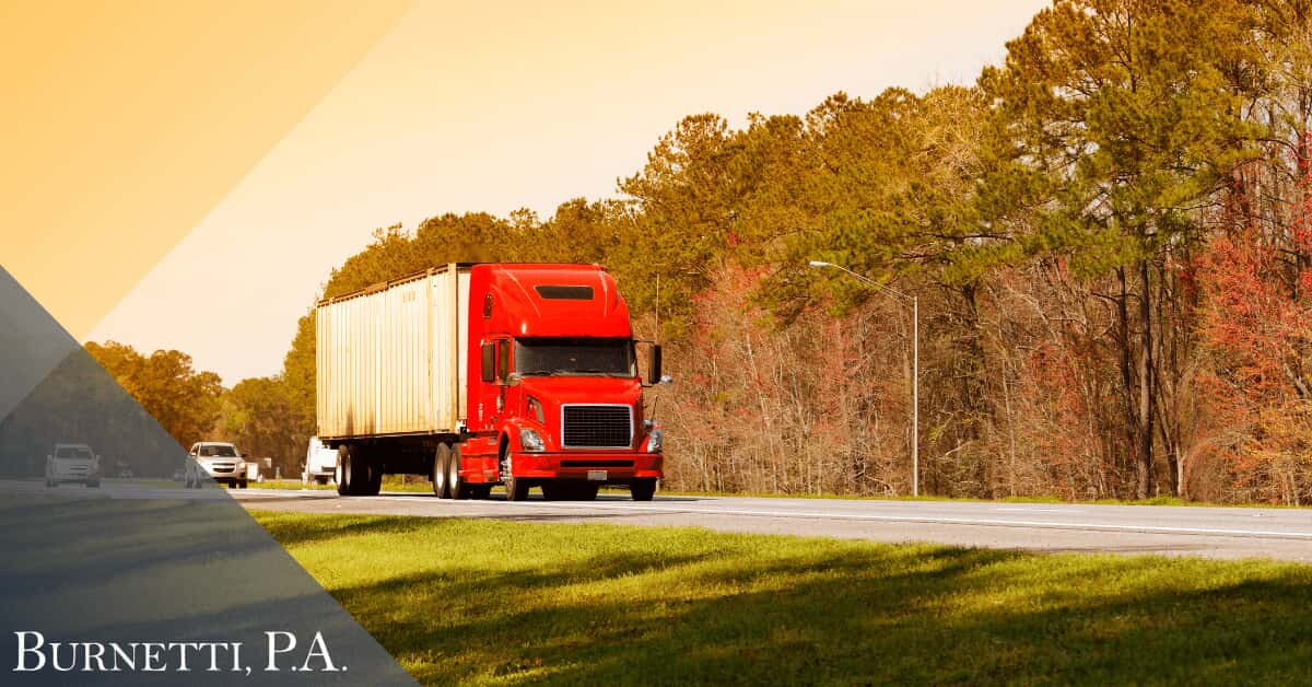 large commercial truck on the road