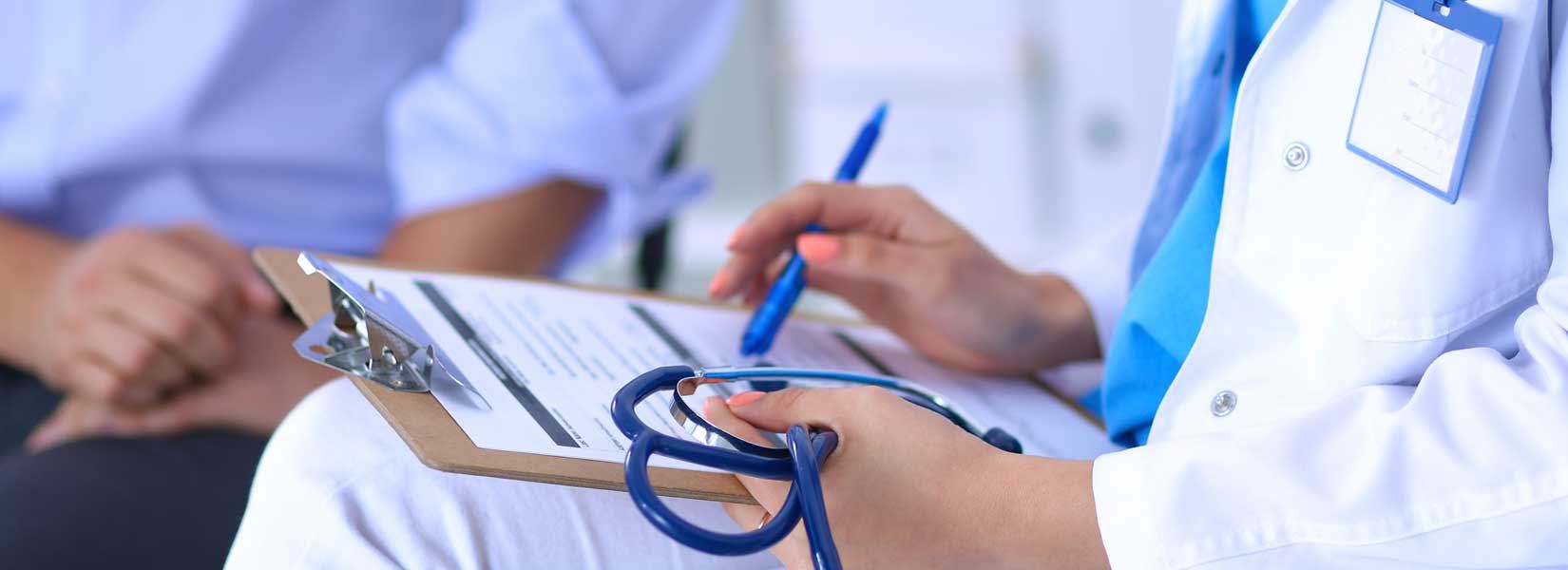 Doctor with a clipboard