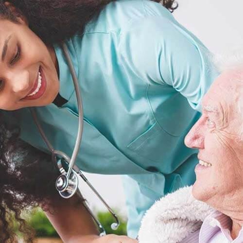 A nurse and her elderly patient