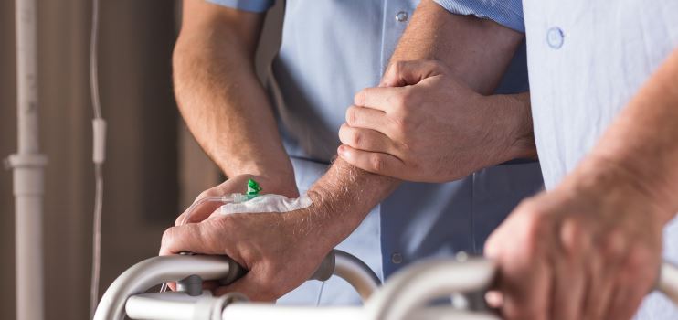 nurse holding the patient